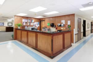 The front desk at River Valley